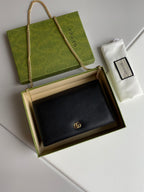 GG Marmont Pebbled Leather Wallet on Chain