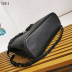 Buckle Belted Medium Leather Tote Bag