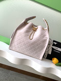 Quilted Suede Bucket Bag
