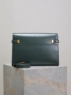 Crocodile-Embossed Leather Chain Bag