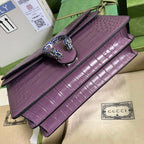 Croc-Embossed Dionysus Shoulder Bag
