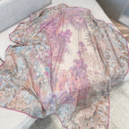 Botanical Garden Cashmere & Silk Shawl 136 x 137 cm – Pink