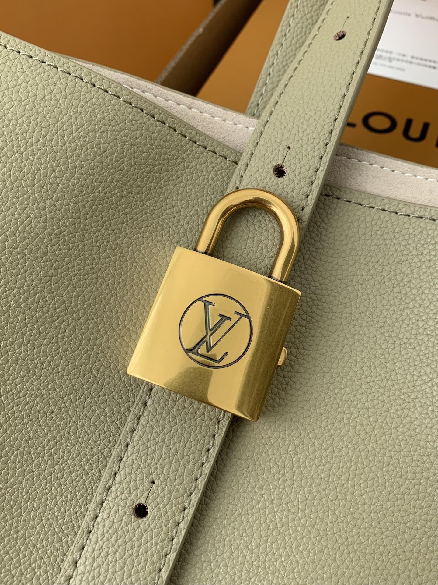 Calfskin Leather Tote Bag with Monogram Pouch