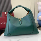Softbit Style Deep Green Grained Leather Shoulder Bag