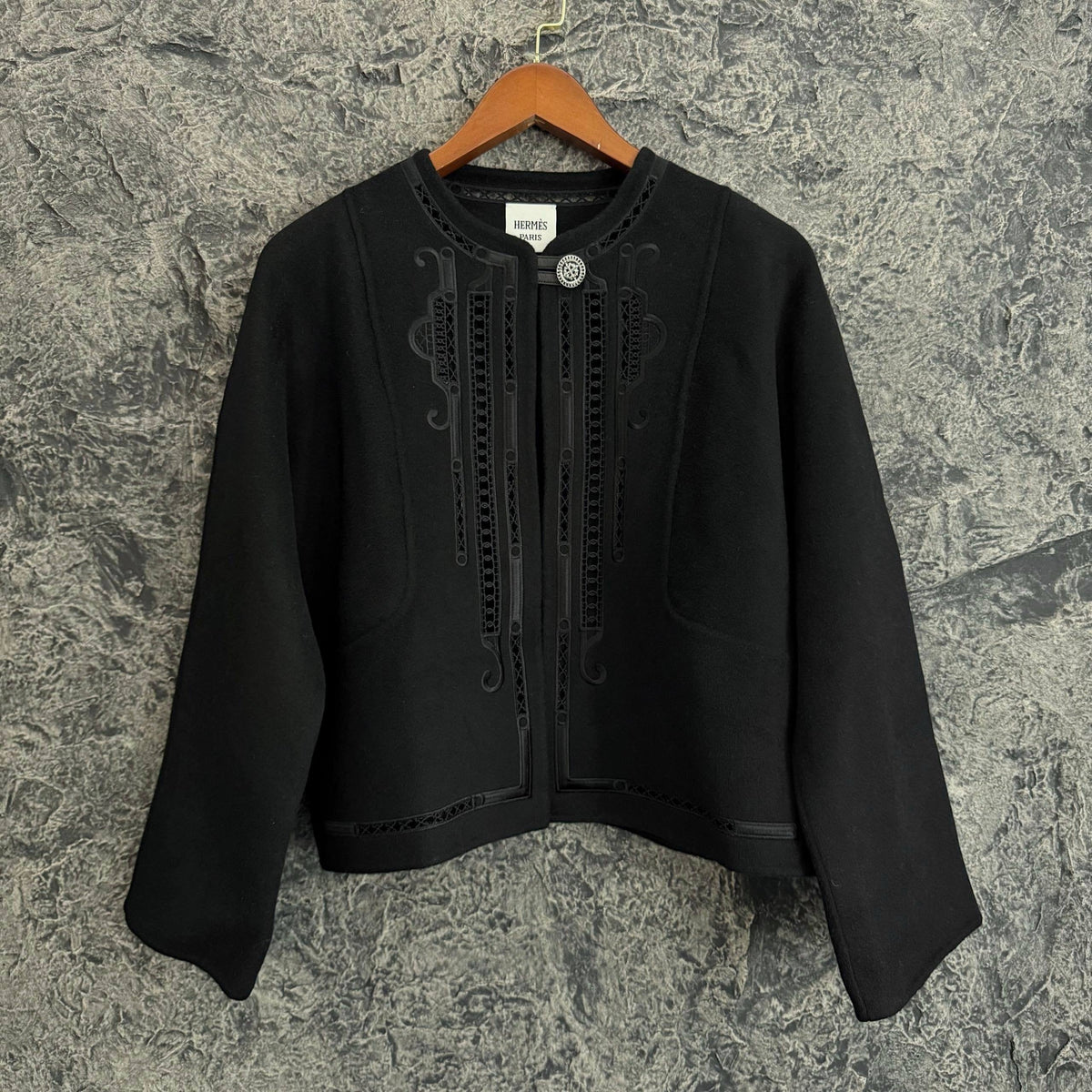 Cashmere Embroidered Jacket with Lambskin Slab