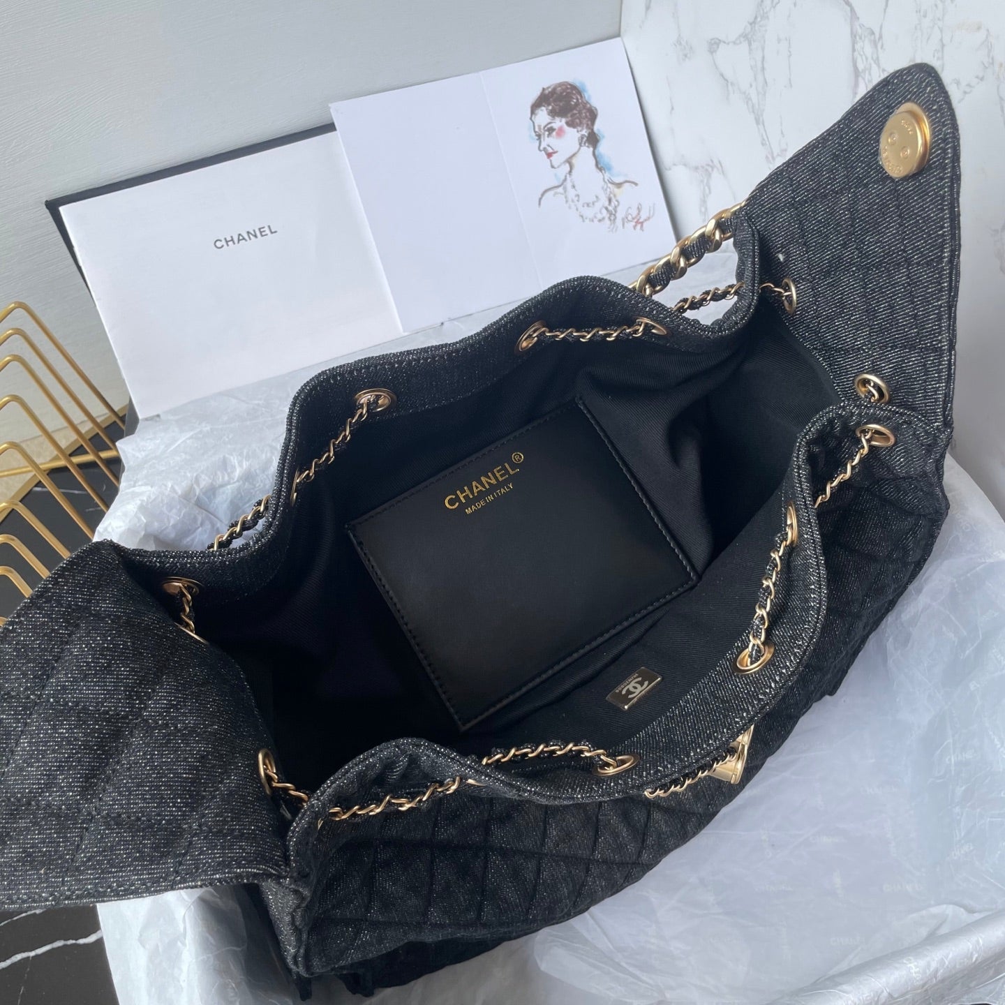 25 Medium Quilted Large Denim Bag