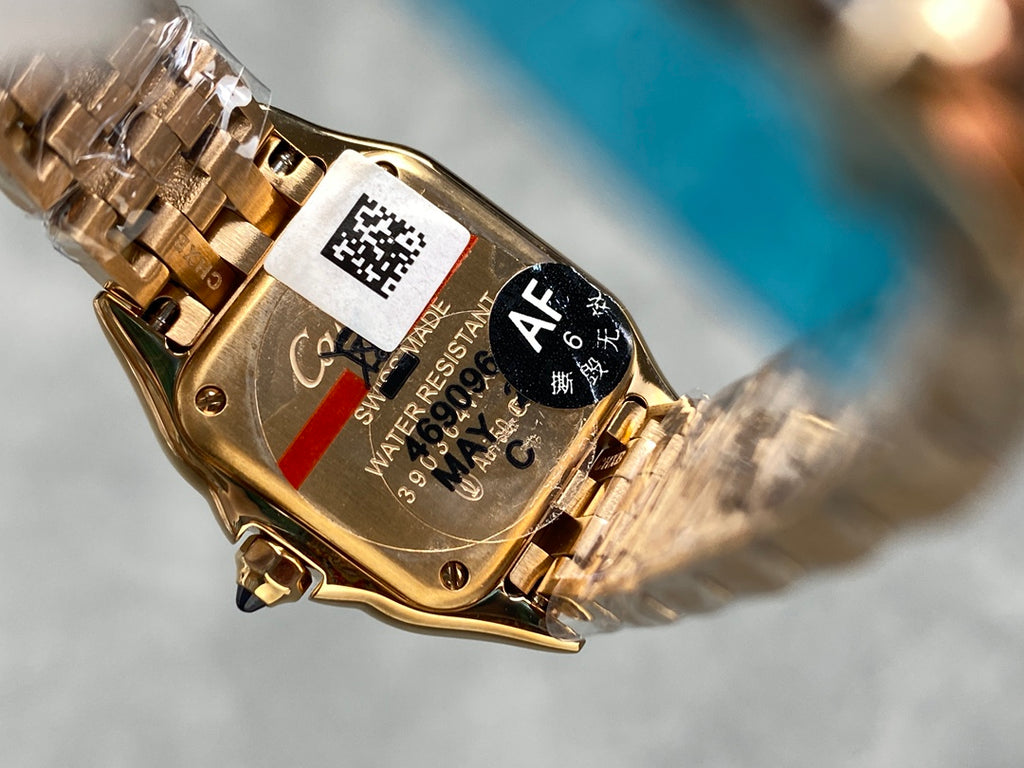 Panthère Style Gold-Tone Square Watch – 22mm