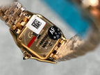 Panthère Style Gold-Tone Square Watch – 22mm