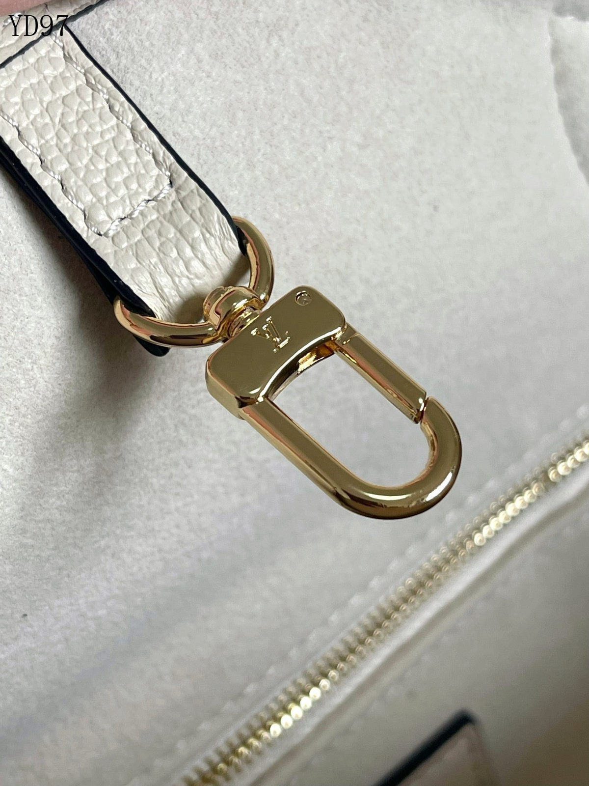 SWORD LUXURY Neverfull çanta için krem rengi deri detaylı ve altın tonlu metal kanca