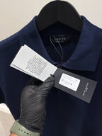 Silk Cotton Polo Shirt with Embroidery