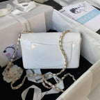 Camellia Patent Flap Bag