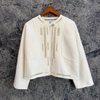Cashmere Embroidered Jacket with Lambskin Slab
