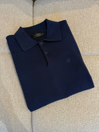 Silk Cotton Polo Shirt with Embroidery