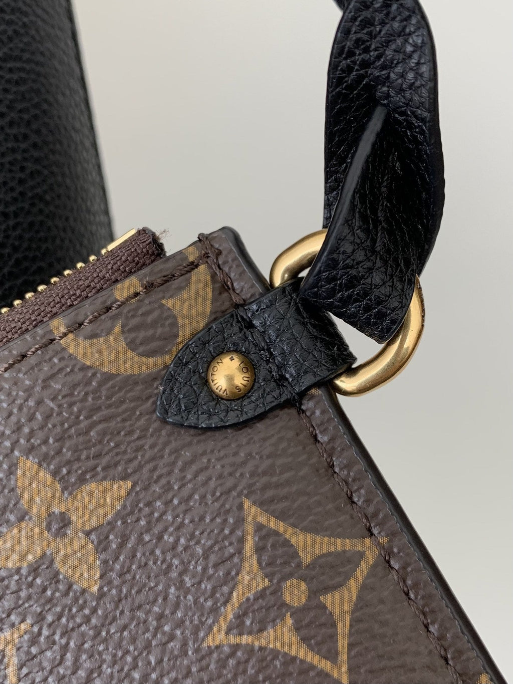Calfskin Leather Tote Bag with Monogram Pouch