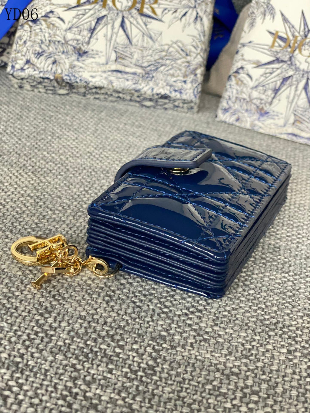 Quilted Leather Compact Wallet