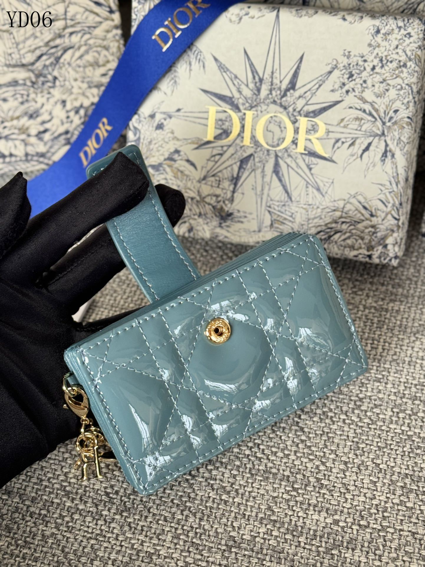 Quilted Leather Compact Wallet
