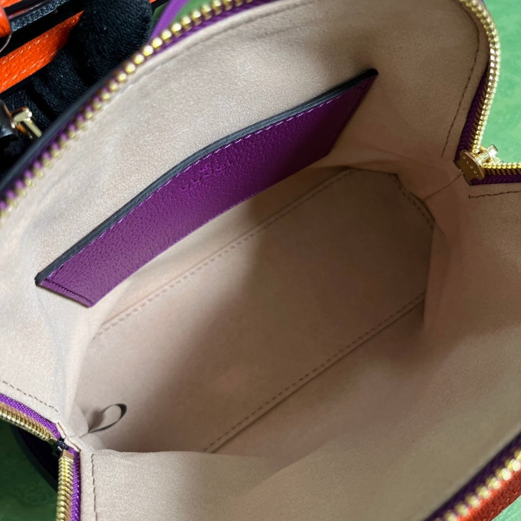 Diana Leather Bamboo Handle Bag