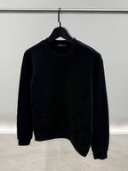 Flock Print Gradient Long-Sleveed Crewneck