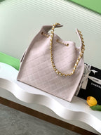 Quilted Suede Bucket Bag