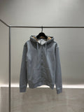 Gray Logo Zip Hoodie for Men