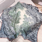 “Francois Houtin” Botanical Garden Cashmere & Silk Shawl 136 x 137 cm
