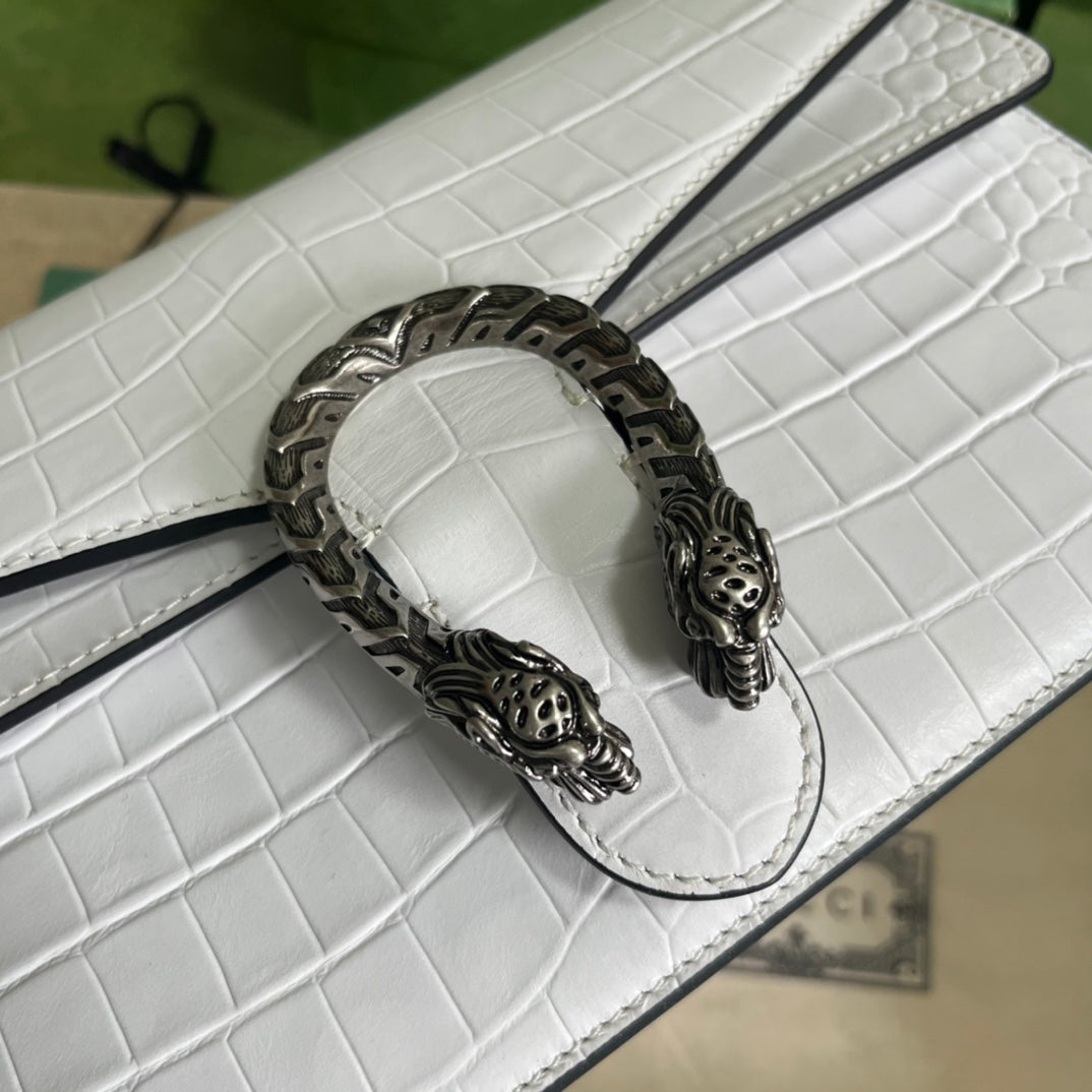 Croc-Embossed Dionysus Shoulder Bag