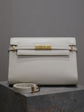 Crocodile-Embossed Leather Chain Bag