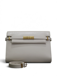 Crocodile-Embossed Leather Chain Bag