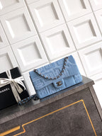 Denim Classic Flap Chain Shoulder Bag