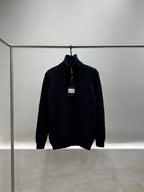Cashmere Wool Blend Half-zip Pullover Sweater