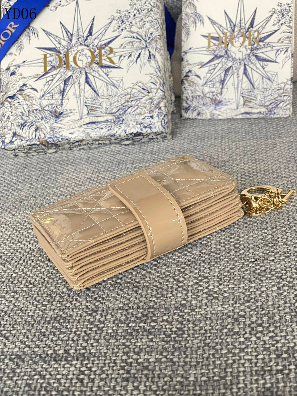 Quilted Leather Compact Wallet
