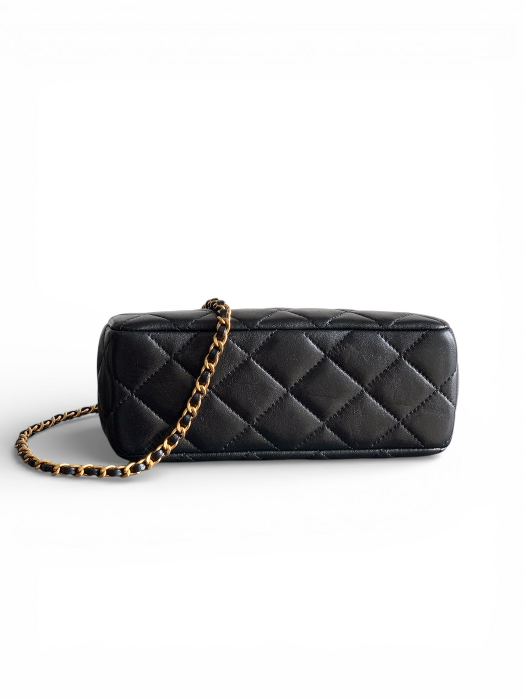 Pearl-Trim Quilted Evening Bag