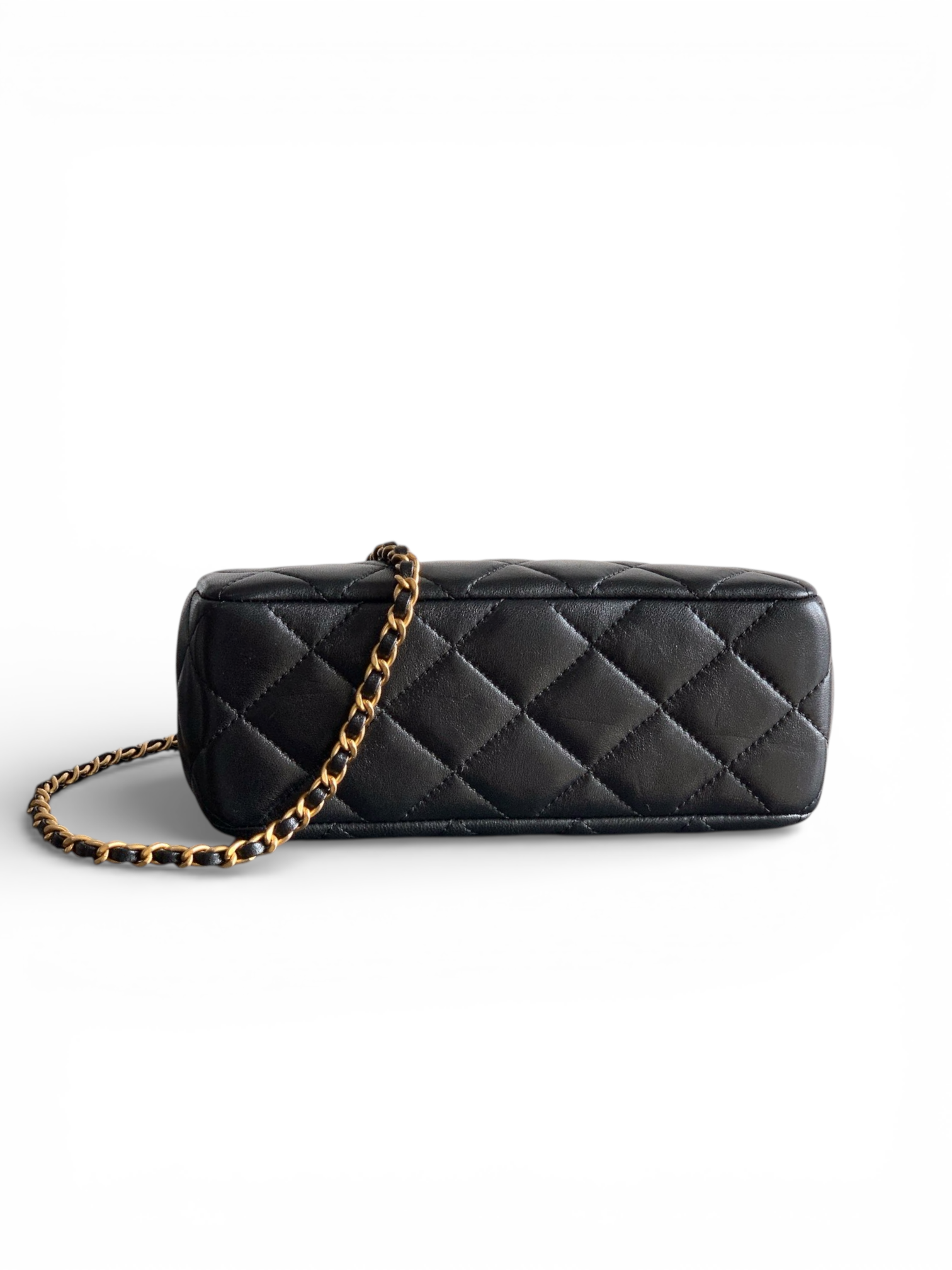 Pearl-Trim Quilted Evening Bag