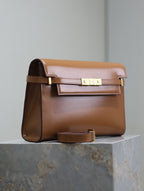Crocodile-Embossed Leather Chain Bag