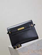 Crocodile-Embossed Leather Chain Bag