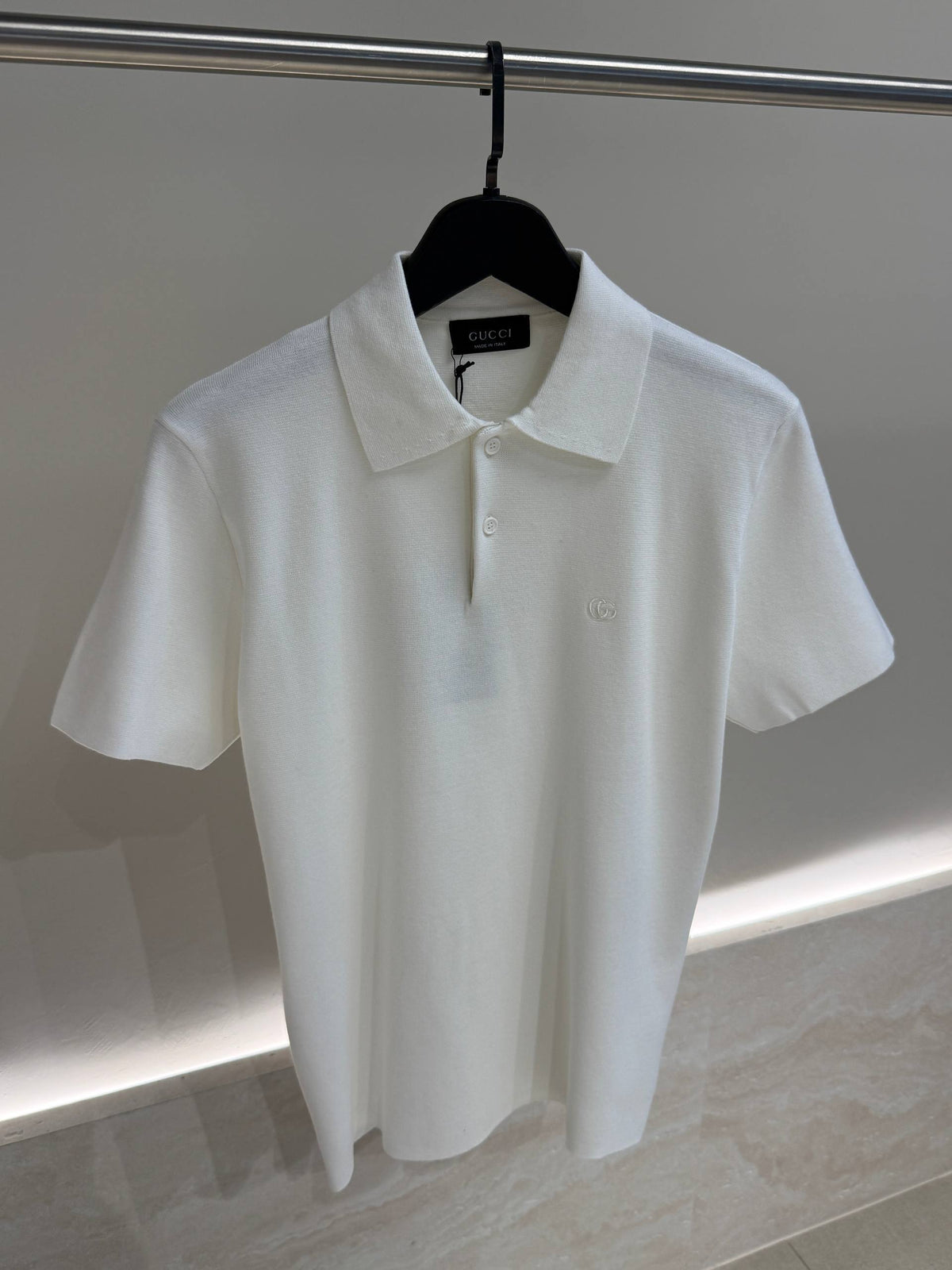 Silk Cotton Polo Shirt with Embroidery