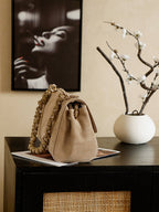 Suede Quilted Chain Underarm Bag