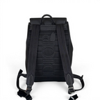 Saddle Backpack with Flap in Black Grained Calfskin