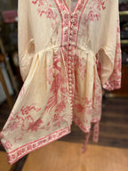 Lucky Plunge Linen Mini Dress