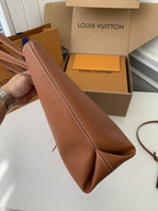 Calfskin Leather Tote Bag with Monogram Pouch