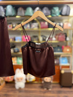 Satin Two-Piece Set – Chocolate Brown