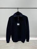 Cashmere Wool Blend Half-zip Pullover Sweater