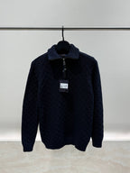 Cashmere Wool Blend Half-zip Pullover Sweater