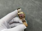 Panthère Style Gold-Tone Square Watch – 22mm