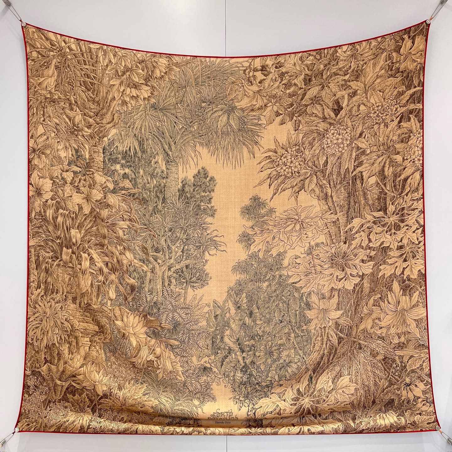 “Francois Houtin” Botanical Garden Cashmere & Silk Shawl 136 x 137 cm