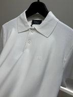 Silk Cotton Polo Shirt with Embroidery
