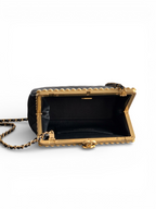 Pearl-Trim Quilted Evening Bag