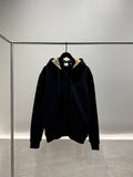 Black Logo Zip Hoodie for Men