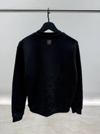 Flock Print Gradient Long-Sleveed Crewneck