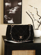 Suede Quilted Chain Underarm Bag